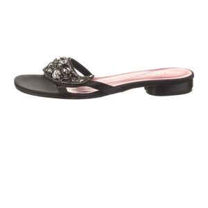 Kate Spade Elegant Black Crystal Embellished Sandals